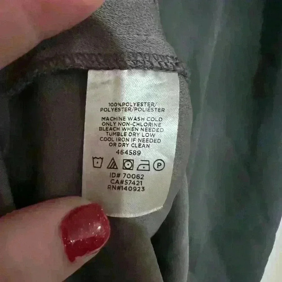 Ann Taylor LOFT Gray Blue Ruffle Short Sleeve Shift Dress- Size 14- EUC - Picture 3 of 6